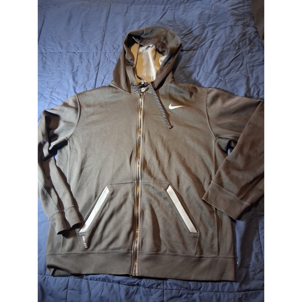 Nike Black Zip-Up Hoodie Size‎ Large Dri Fit
